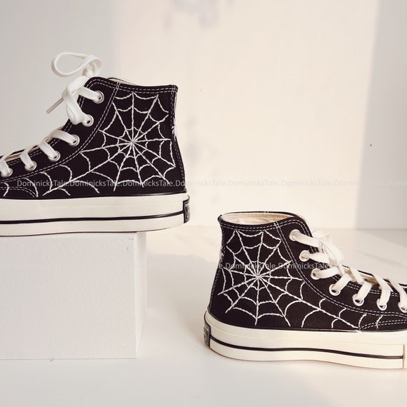 Embroidery Spider Web Converse Canvas Shoes Converse Chuck Taylor
