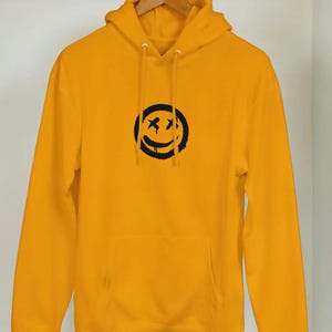 T-shirt Smileys Jaune Taille M En Coton Premium - Style Rétro Années 1990 - Neuf Sans étiquettes
