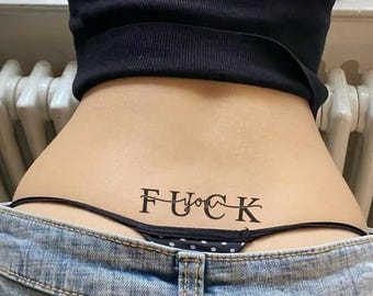 Bold Script temporäres Tattoo, Erwachsener Zitat Fake Tattoo Sticker