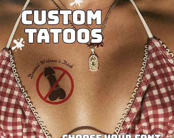 Tatuajes temporales personalizados con nombres / Recuerdos para despedida de soltera, regalo divertido (juego de 2)