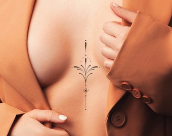 Tatuaje temporal de gota divina minimalista, humor adulto: diseño llamativo en negro, sello de alta calidad.