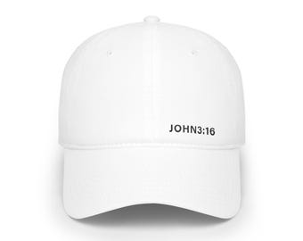 John 3:16 Christian Low Profile Baseball Cap - Black Design
