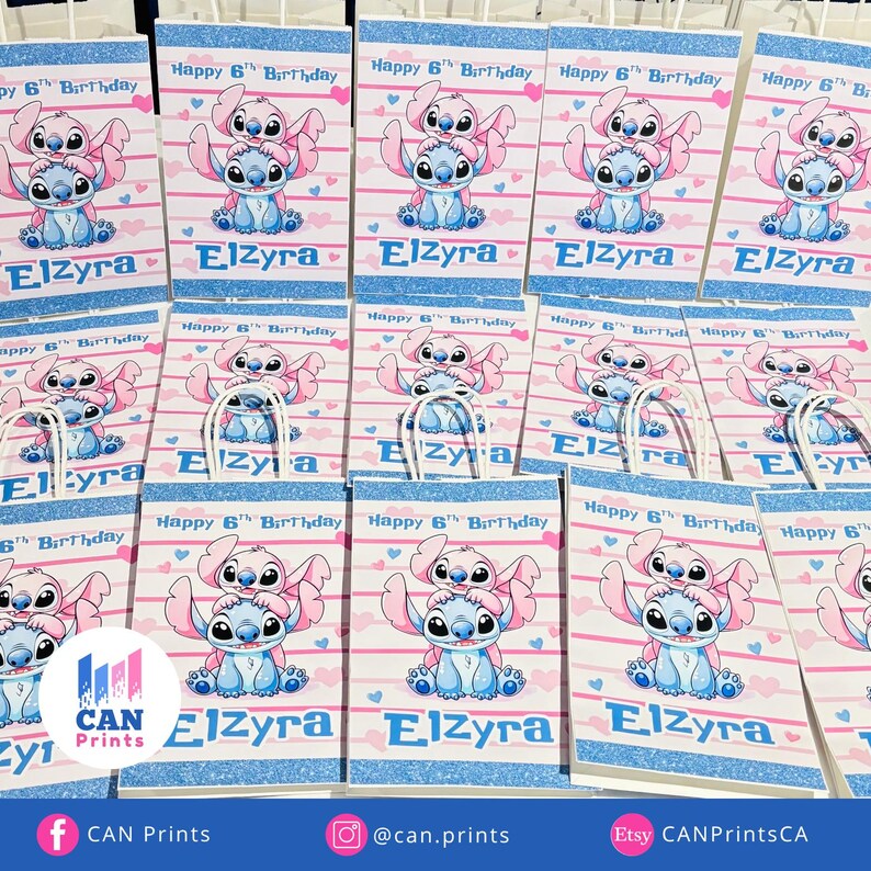 Stitch Theme Chip Bag Printable | Editable Party Favour | Instant Download image 3