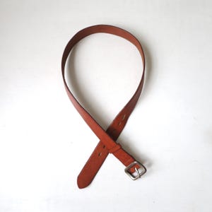 tan leather belt vintage 80s 90s Banana Republic belt for waist or hip hugger, unisex men or womens 1.5"wide 38 inch,