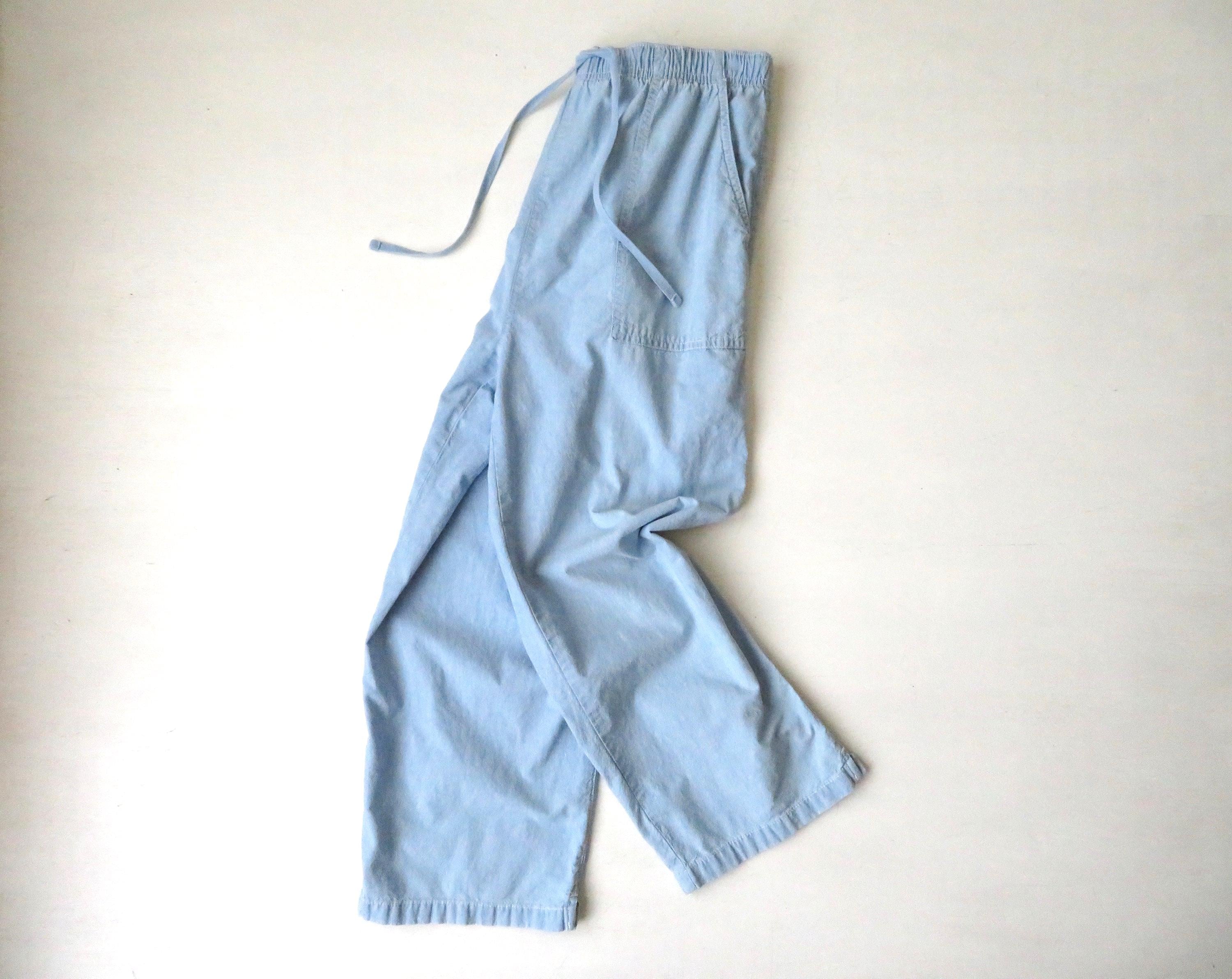cropped pants w/ pockets, vintage 90s elastic drawstring waist, highwaisted loose baggy capri pants, mom jeans, womens small size