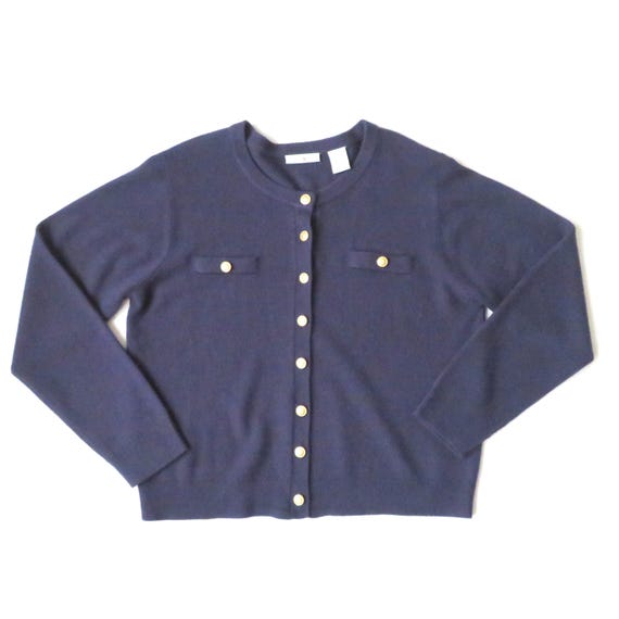 \"90s pringles\" knit cardigan M navy 英国製 90s pringles