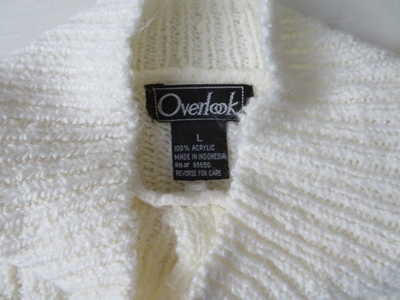 mockneck sweater cream white, cableknit pullover … - image 7