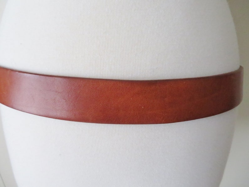 tan leather belt, vintage 90s Banana Republic belt, waist or hip hugger, unisex men or women, 1.5wide, 38 inch image 6