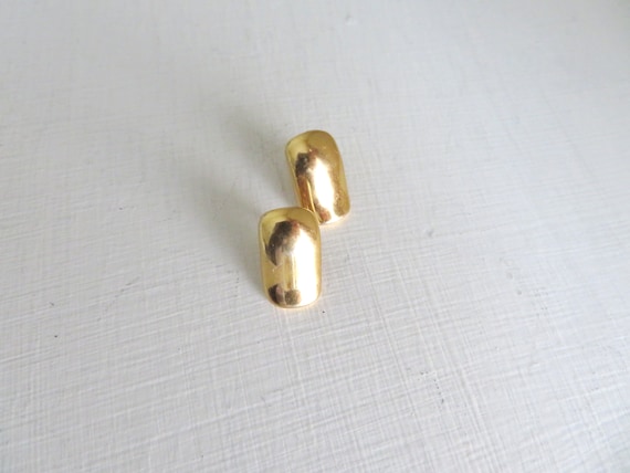 modernist earrings, abstract sculptural shape, go… - image 1