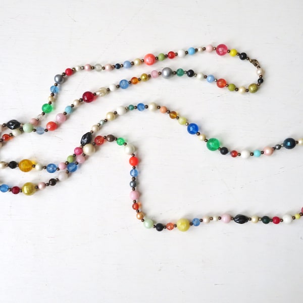 Long Beaded Necklace Etsy