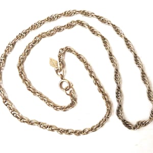 long gold chain necklace 24&quot; layering stacking necklace gold tone rope chain vintage 70&#39;s 80s Sarah Coventry gift idea, FREE gift wrap