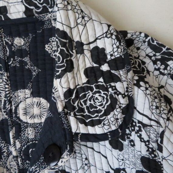 Vintage 90s Reversible Quilted Jacket: Black & Wh… - image 10