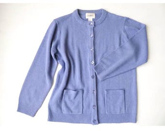 Vintage 90s Lavender Cardigan with Pockets - Women's S/M