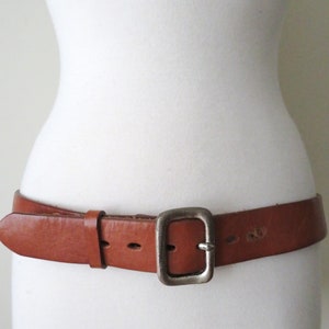 tan leather belt, vintage 90s Banana Republic belt, waist or hip hugger, unisex men or women, 1.5wide, 38 inch image 3