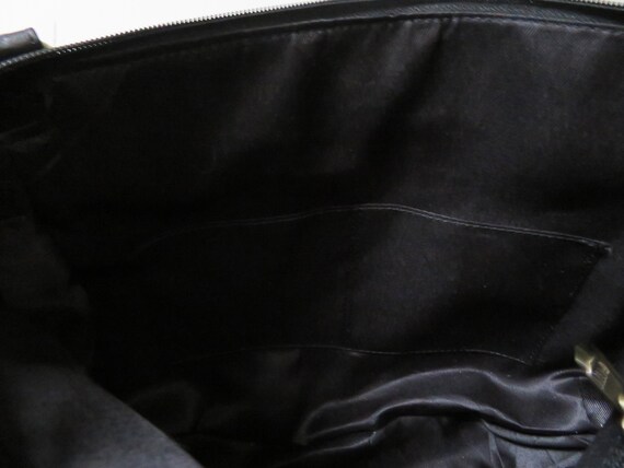 black shoulder bag, tooled leather, vintage 90s p… - image 9