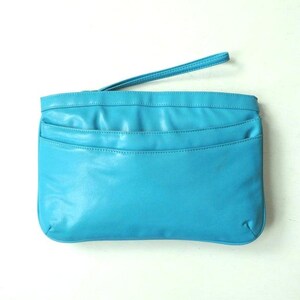 Bolso de muñeca turquesa, bolso de mano con correa de muñeca, vintage de los 80, bolso vegano de piel sintética,
