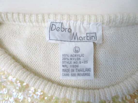 dolman sweater, vintage 80s, cream oversized crew… - image 9