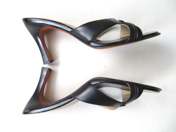 Joan & David high heel pumps, black leather mules… - image 2