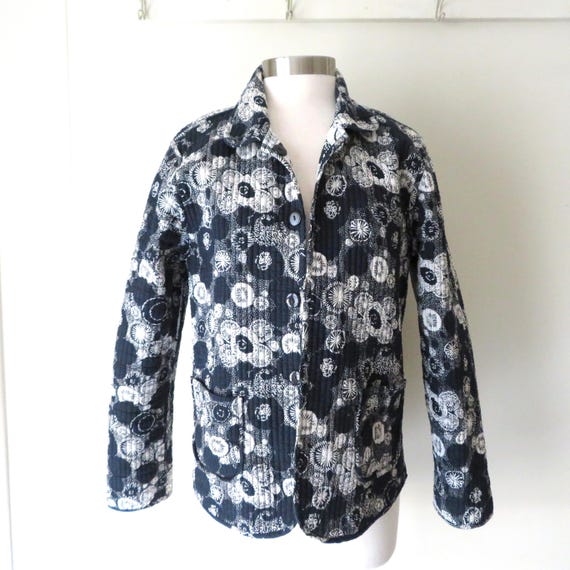 Vintage 90s Reversible Quilted Jacket: Black & Wh… - image 4