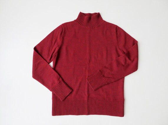 Turtleneck sweater brick red pullover minimalist style wool Turtle neck truitje rood Muts Fashion