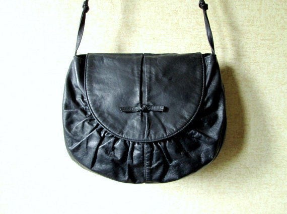 hobo bag, midnight blue dark navy leather boho ba… - image 4