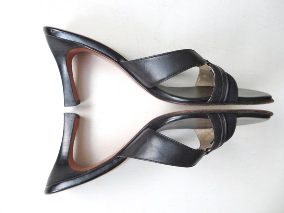Joan & David high heel pumps, black leather mules… - image 3