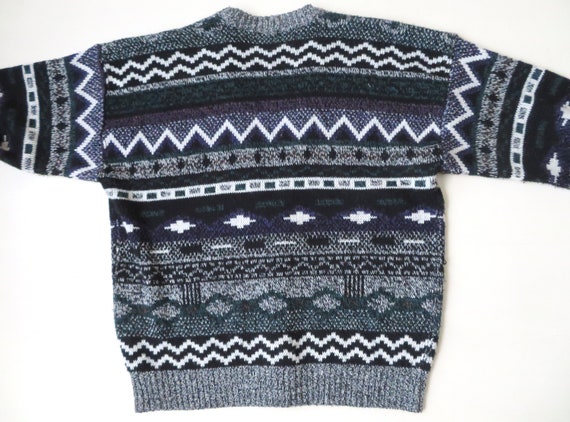 oversized cardigan with Nordic pattern, fair isle… - image 7