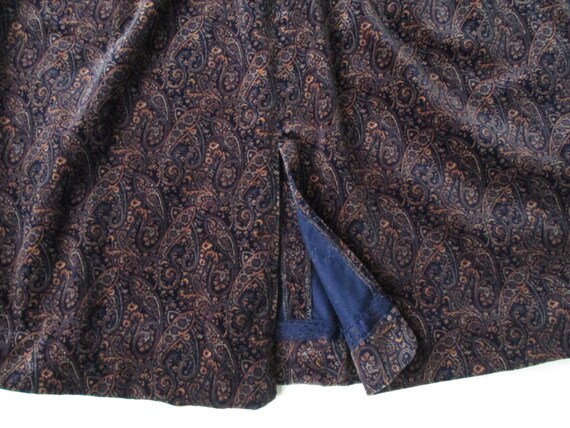velvet skirt, paisley print skirt, high waisted g… - image 5