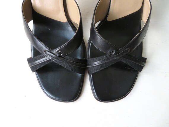 Joan & David high heel pumps, black leather mules… - image 4