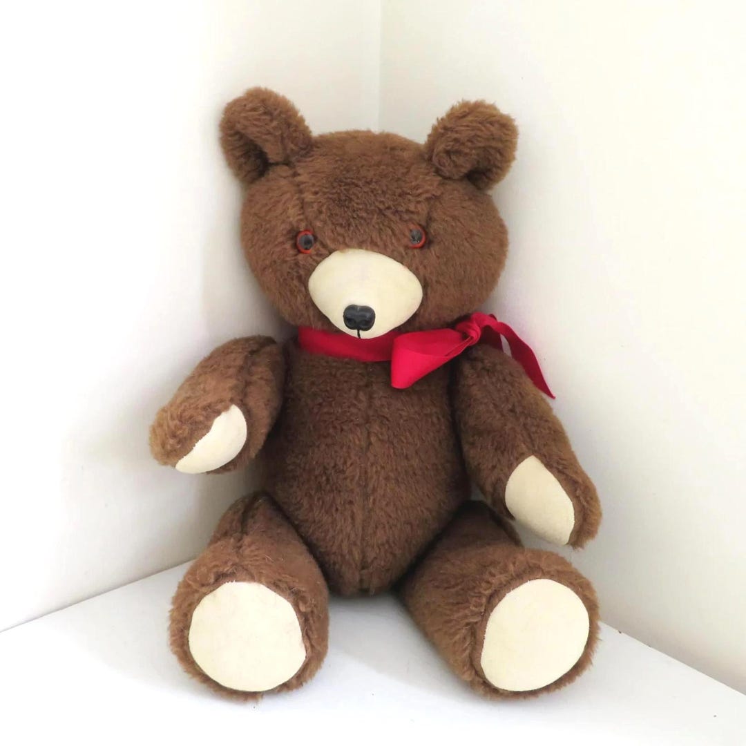 Teddy Bear Vintage Handmade Jointed Brown Stuffed Plush Animal - Etsy