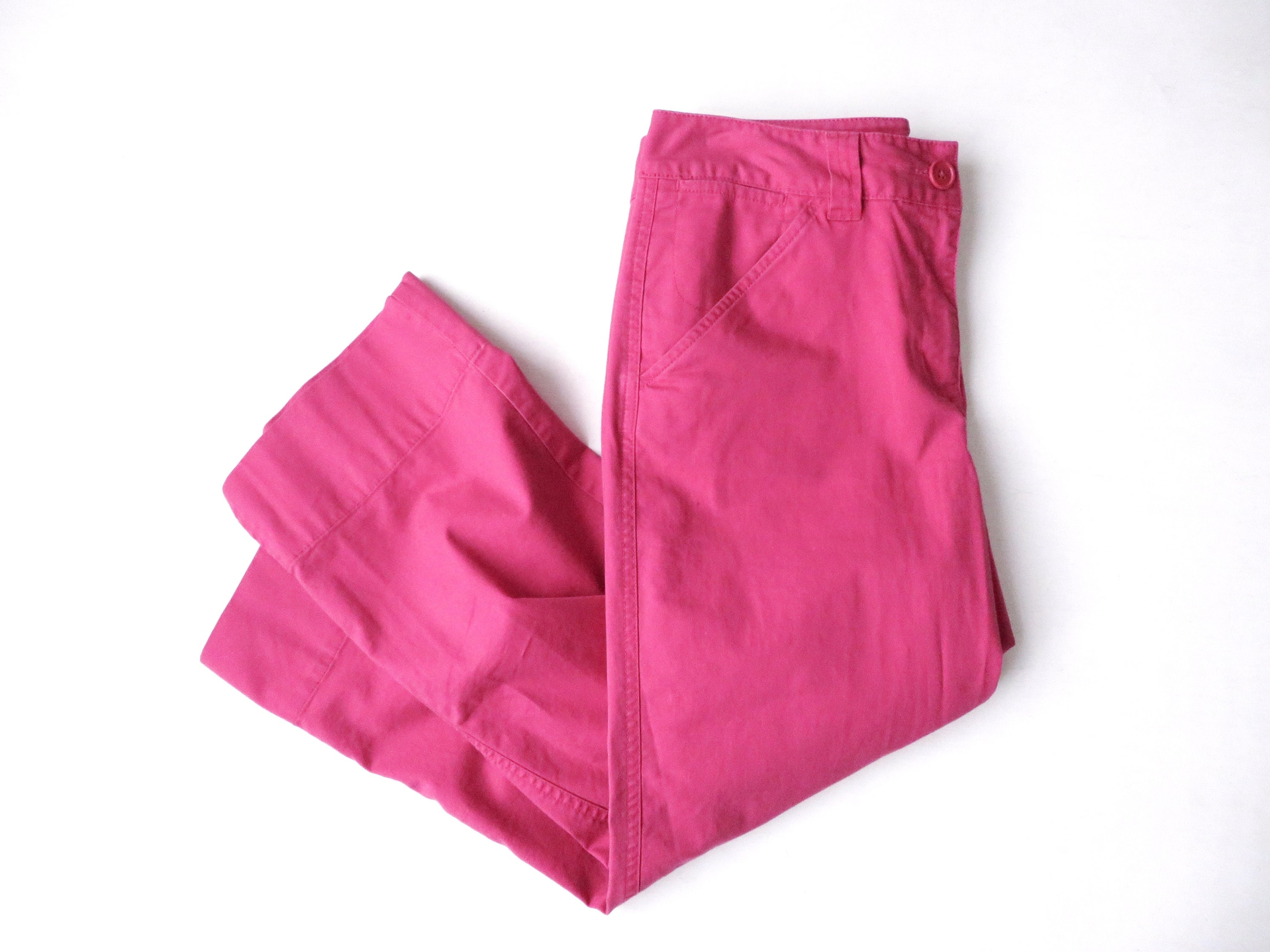 Cropped Pants With Pockets, Raspberry Pink, Capri Pants