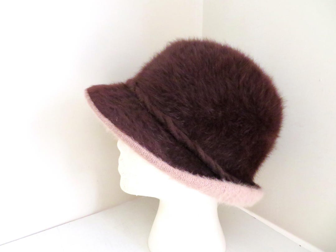 Vintage 60s Furry Bucket Hat, Kangol Furgora, Brown & Tan  display picture 2