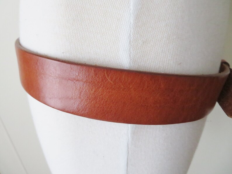 tan leather belt, vintage 90s Banana Republic belt, waist or hip hugger, unisex men or women, 1.5wide, 38 inch image 7