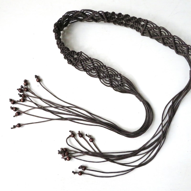 macrame tie belt