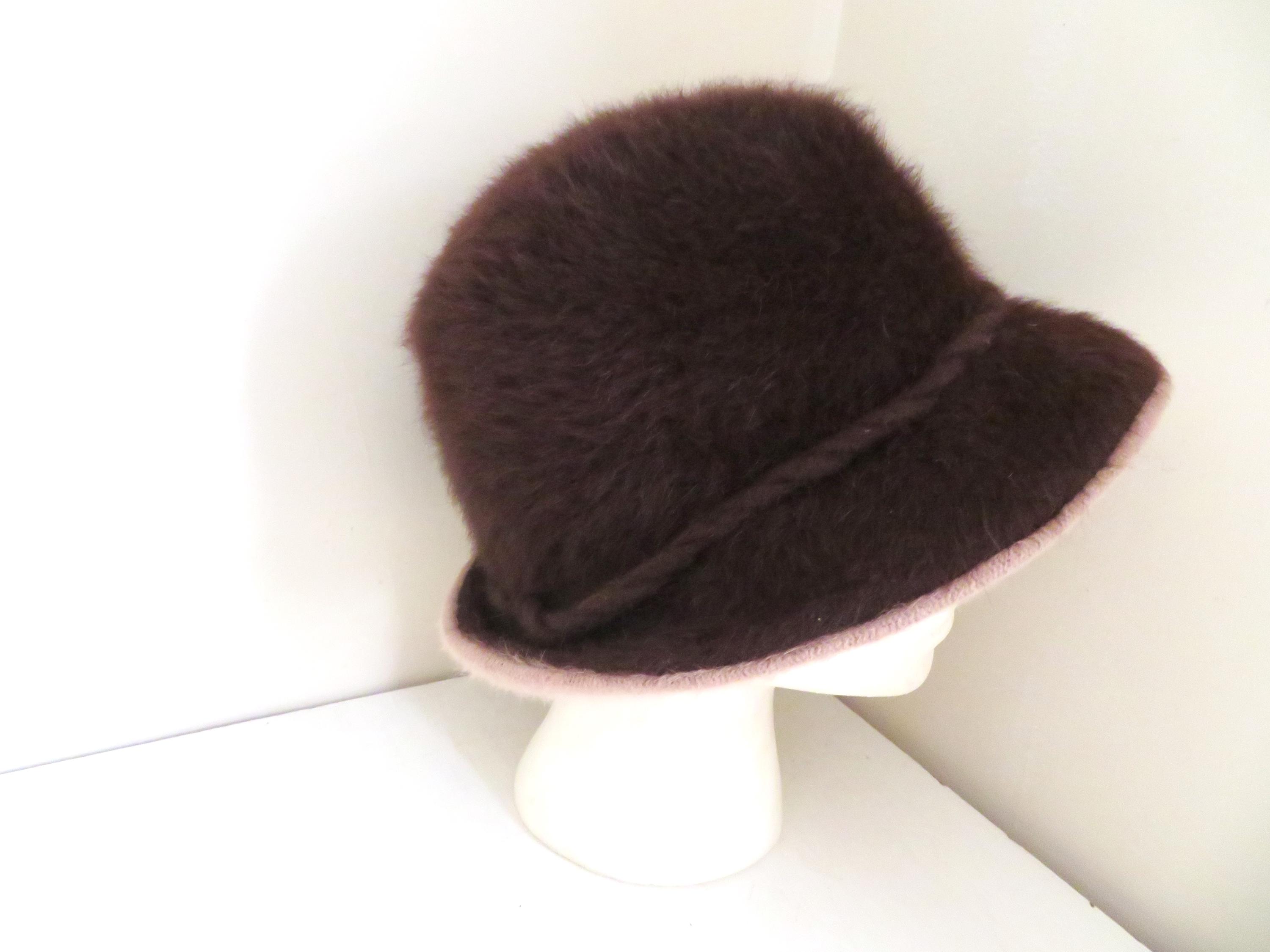 Vintage 60s Furry Bucket Hat, Kangol Furgora, Brown & Tan  display picture 3