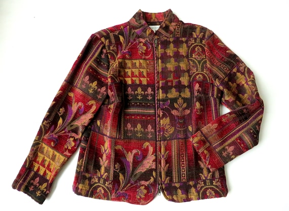 Veste Femme Coldwater Creek - Taille S - Multicouleur, Motif Floral - Coton - Occasion Très Bon état