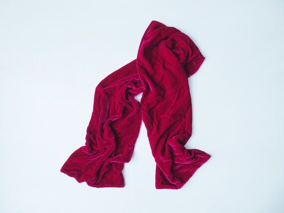 velvet scarf, magenta opera scarf, wine burgundy m
