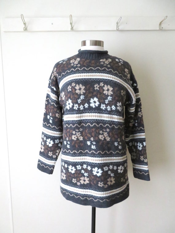 oversized rollneck sweater, mockneck pullover, gr… - image 2
