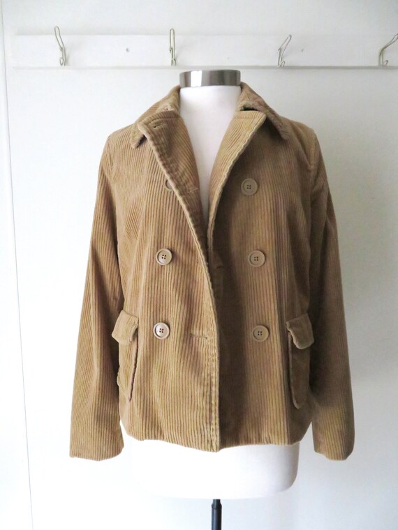 GAP pea coat, tan corduroy jacket with pockets, m… - image 3