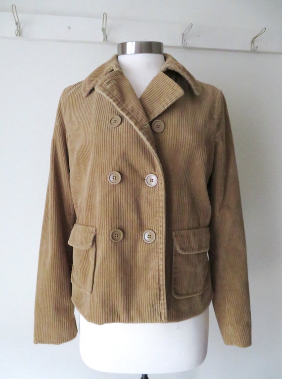 GAP pea coat, tan corduroy jacket with pockets, m… - image 4