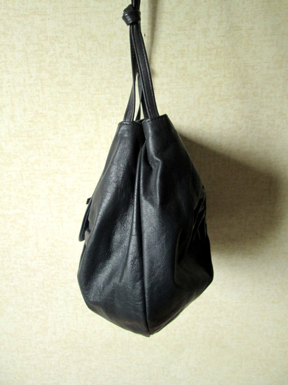 hobo bag, midnight blue dark navy leather boho ba… - image 3