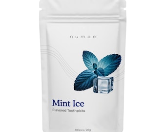 Mint Ice Flavored Toothpicks (100 Count) Sugar Free, Zero Calorie, Gluten Free, Keto Friendly, Vegan