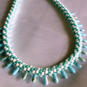 Turquoise Beaded Kumihimo Mini Dagger Necklace Adjustable - Etsy