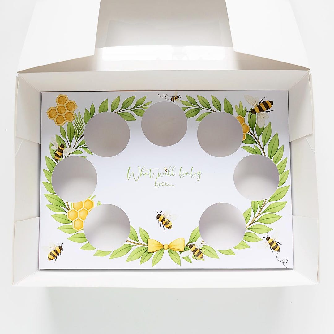 UK Size - Baby Bee Cupcake Box Insert Template - Etsy