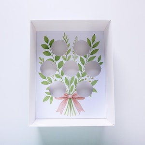 AUS size - Flower Bouquet Cupcake Box Insert Template - Pink bow