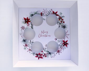 Christmas Wreath Cupcake Box Insert Template – UK Size fits 10 inch square cake box