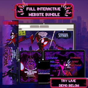 Interactive Superhero Birthday Website Invitation, Comic Style Editable Canva Template, Spider Theme Digital Invite, Mobile Party Website