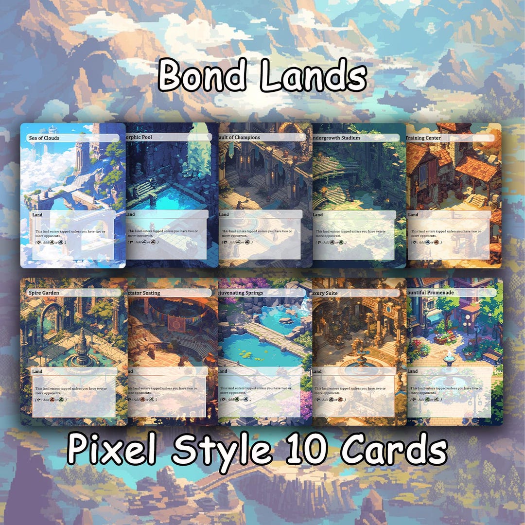 Bond Lands 10 Proxy Cards |unique Pixel Art Lands Custom MTG Card - Etsy