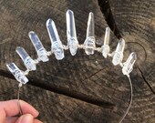 Quartz crystal crown, Little Princess II crystal crown, quartz crown, crystal headpiece, raw crystal crown, mermaid crown, bridal crown