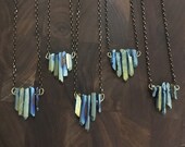 Rainbow Aura Quartz crystal necklace, raw crystal necklace, raw stone necklace, big crystal necklace, rainbow quartz necklace